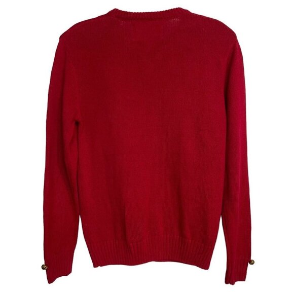 UGLY CHRISTMAS SWEATER Women's Small Red‎ Sweater Embellished Crew Neck Bells - Picture 3 of 14